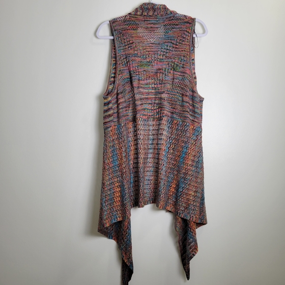 Vintage Studio JPR Multicolor Coogi style Flowy Open Vest Cardigan XL - Picture 4 of 8